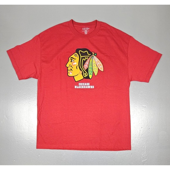 Old‎ Time Hockey Chicago Blackhawks T-Shirt Mens XL Red NHL Short Sleeve NWOT - Picture 1 of 6